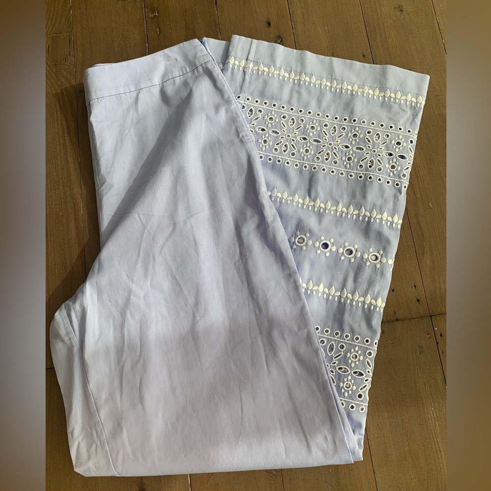 NEW Figue soft lilac cotton blend embroidered eyelet pants